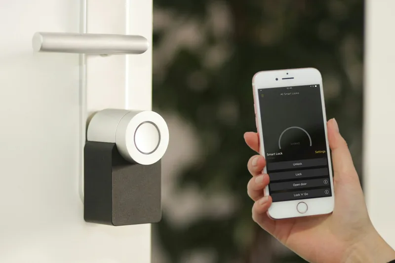 Smart home intercom device on a table